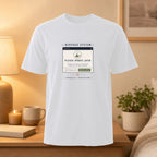 White t-shirt with "Nervous System" update graphic.